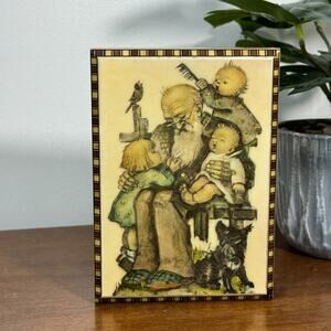 Romance Wooden Music Box Swiss Made J. Brahms Musical Wind-Up Grandpa